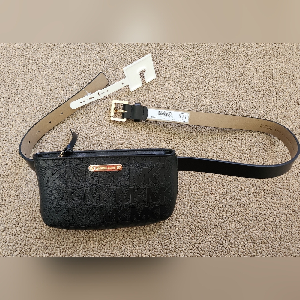 Michael Kors Black and Gold Belt Bag